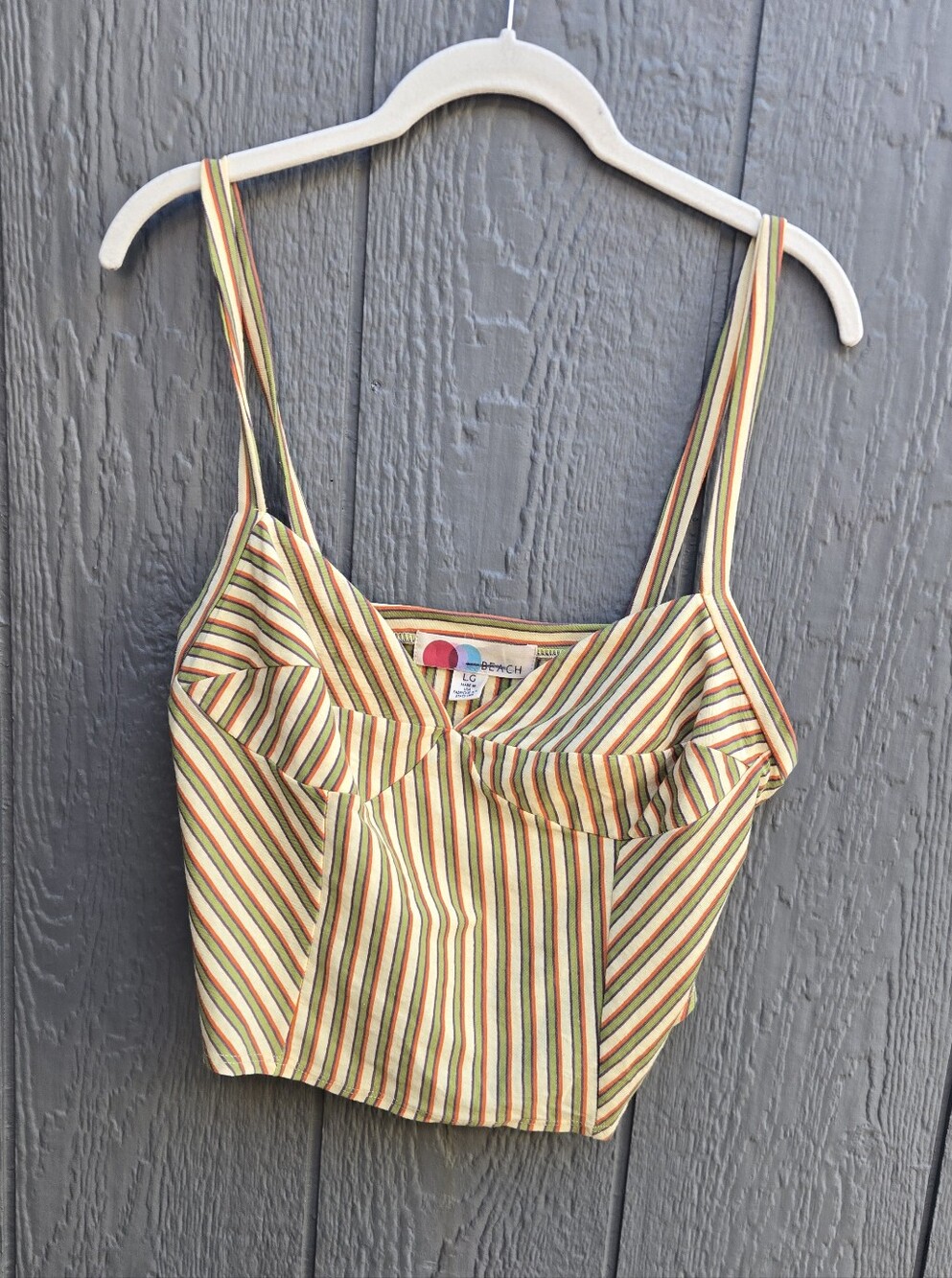 Free People Beach Striped Cropped Tank Top